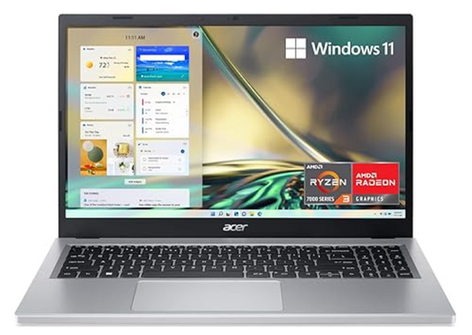 Acer Aspire 3 A315-24P-R7VH Slim Laptop | 15.6" Full HD | AMD Ryzen 3 7320U Quad-Core | AMD Radeon Graphics | 8GB LPDDR5 | 128GB NVMe SSD | Wi-Fi 6 | Windows 11 Home
